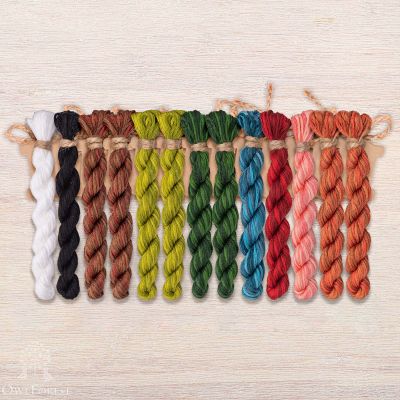 Set of OwlForest Hand-Dyed Threads for the “Lazy Reptiles” Chart (DMC)