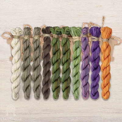 Set of OwlForest Hand-Dyed Threads for the “Bumblebee Noon” Chart (Thread Trade n.a. Kirov)