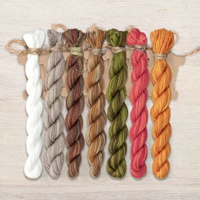 Set of OwlForest Hand-Dyed Threads for the “Wisdom Day” (Thread Trade n.a. Kirov) 