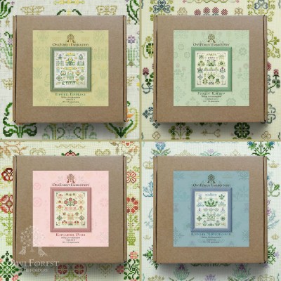 “Royal botany” Series Set of 4 embroidery kits