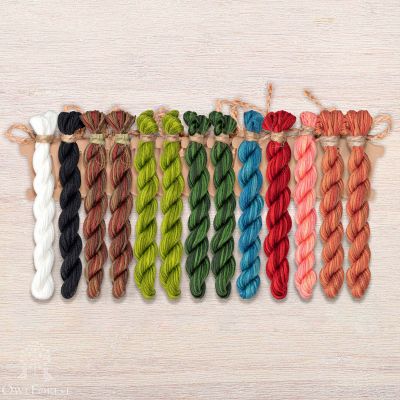 Set of OwlForest Hand-Dyed Threads for the “Lazy Reptiles” Chart (Thread Trade n.a. Kirov)