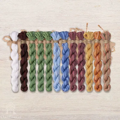 Set of OwlForest Hand-Dyed Threads for the “Park Ensemble” Chart (DMC)