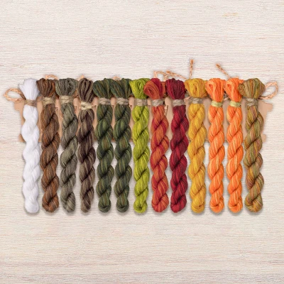 Set of OwlForest Hand-Dyed Threads for the “Golden Pumpkin Festival” (DMC) 