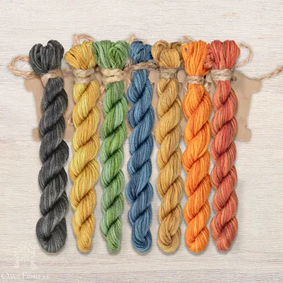 Set of OwlForest Hand-Dyed Threads for the “Monster Wonder Whale” Chart (Thread Trade n.a. Kirov)