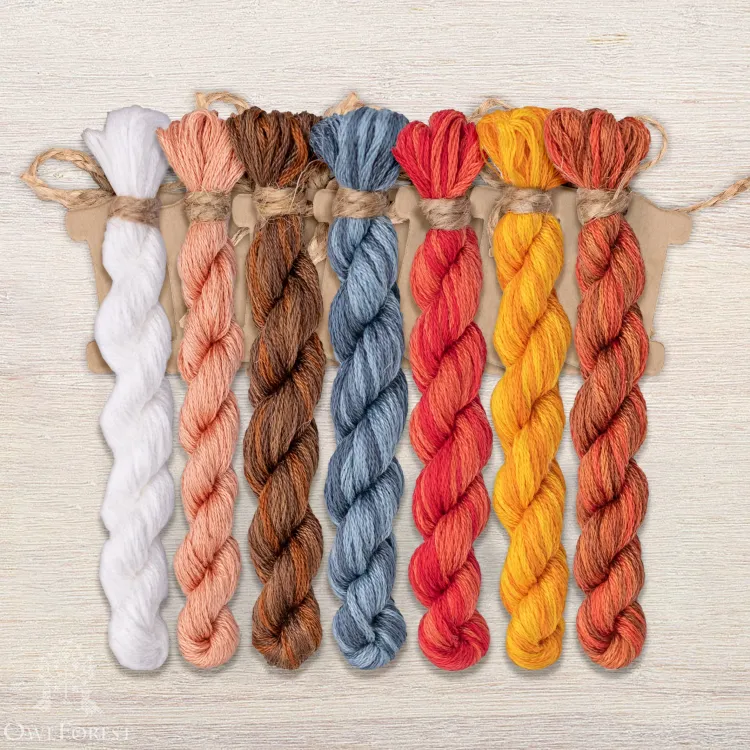 Set of OwlForest Hand-Dyed Threads for the “Proverbs. Birds of Feather” Chart (DMC)