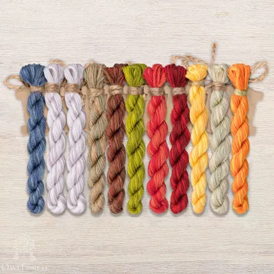 Set of OwlForest Hand-Dyed Threads for the “Мushroom Houses” Chart (DMC)