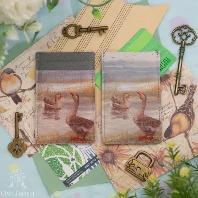 “Wild Geese” Leather Cardholder