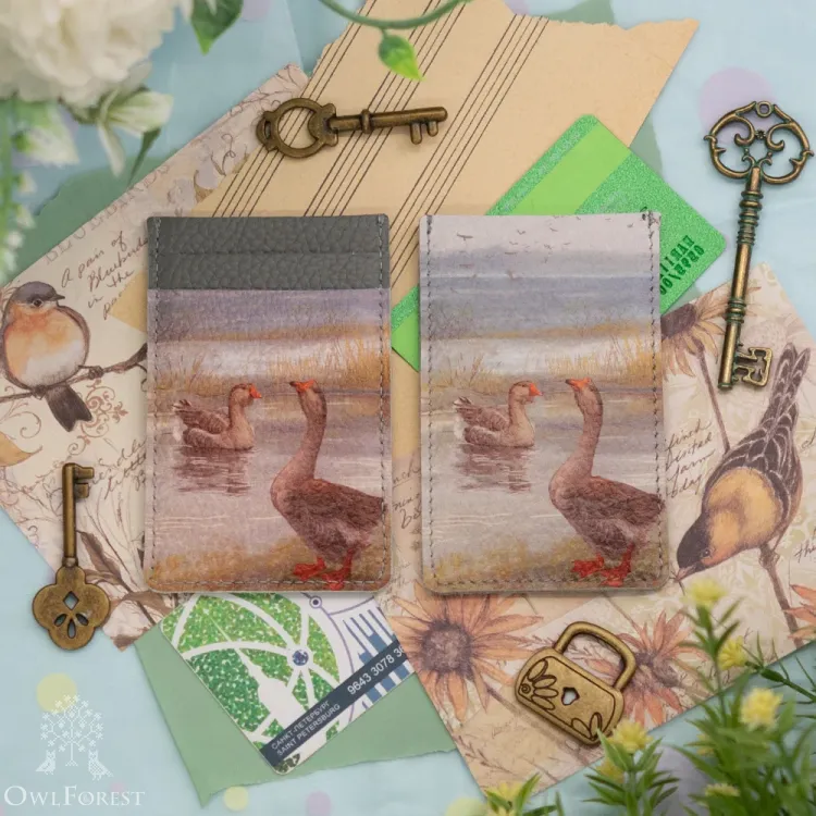 “Wild Geese” Leather Cardholder