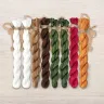 Set of OwlForest Hand-Dyed Threads for the “Christmas Door” Chart (Thread Trade n.a. Kirov)