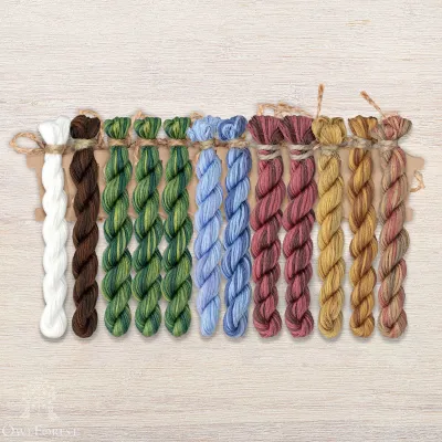 Set of OwlForest Hand-Dyed Threads for the “Park Ensemble” Chart (Thread Trade n.a. Kirov)