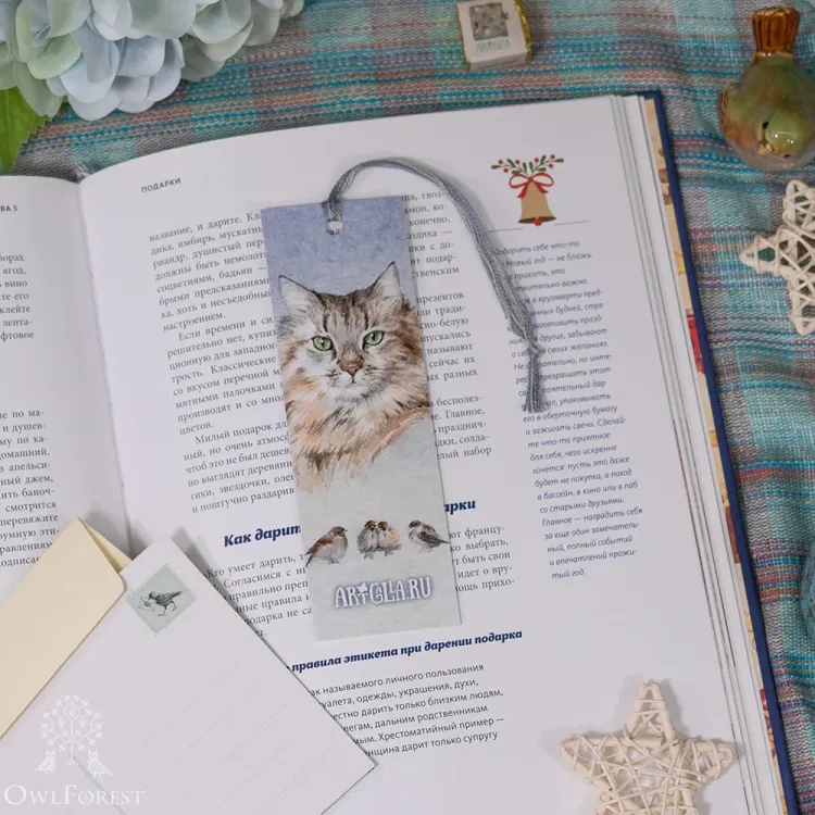 Murzik “Murzik Portrait” Bookmarker – Owlforest Embroidery