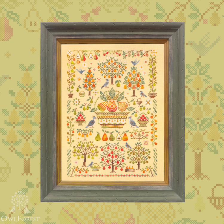 Printed Embroidery chart “Pear Havest”