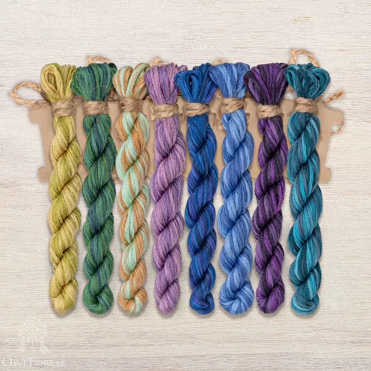 Set of OwlForest Threads for the “Spring Alphabet” Chart (DMC)