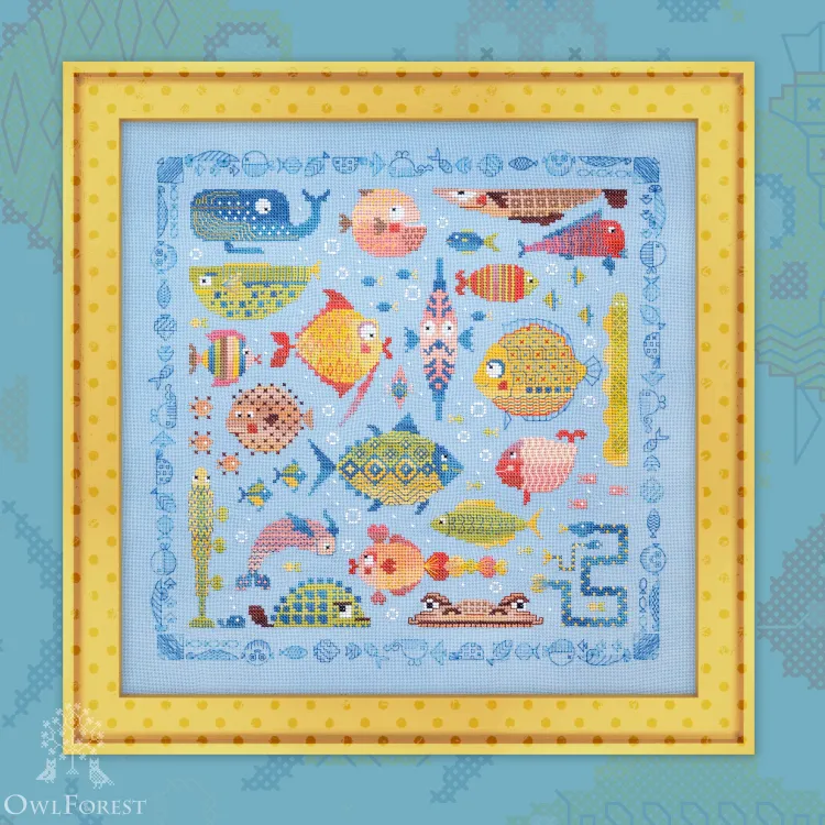 Digital embroidery chart “Playful Fish”