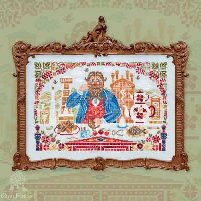 Embroidery kit “Dining Negotiant” or “Russian Lunchtime”
