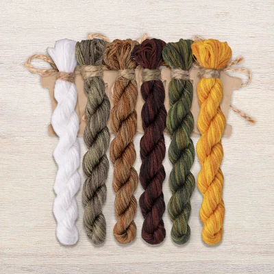 Set of OwlForest Hand-Dyed Threads for the “Owl Wedding” (DMC) 