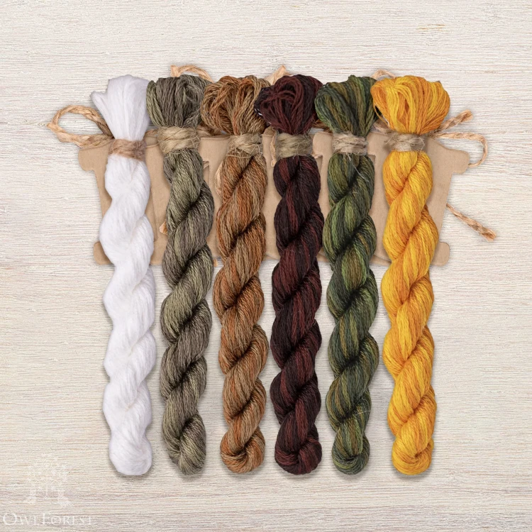 Set of OwlForest Hand-Dyed Threads for the “Owl Wedding” (DMC) 