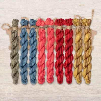 Set of OwlForest Hand-Dyed Threads for the “Russian Motifs” Chart (Thread Trade n.a. Kirov)