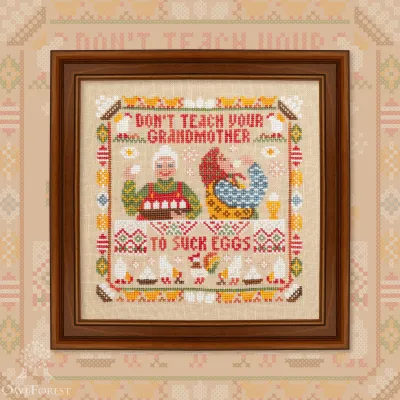 Printed embroidery chart “Proverbs. Grandma and Eggs”