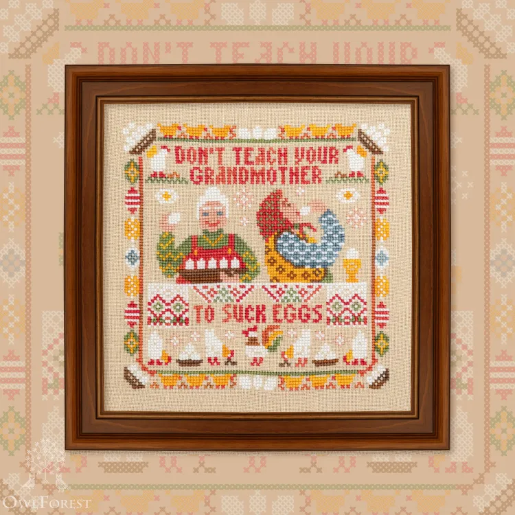 Printed embroidery chart “Proverbs. Grandma and Eggs”