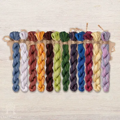 Set of OwlForest Hand-Dyed Threads for the “The Mole Portrait” Chart (DMC)