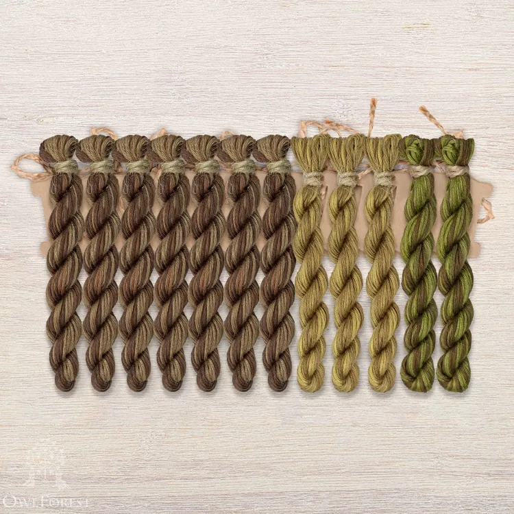 Set of OwlForest Hand-Dyed Threads for the “The Gates of Filingrad” Chart (Thread Trade n.a. Kirov)