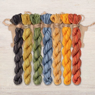Set of OwlForest Hand-Dyed Threads for the “Sirin Bird” Chart (DMC)