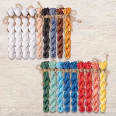 Set of OwlForest Hand-Dyed Threads for the “Christmas Team” Chart (DMC)