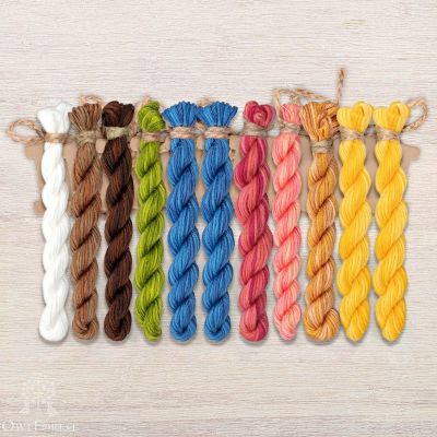 Set of OwlForest Hand-Dyed Threads for the “Playful Fish” Chart (Thread Trade n.a. Kirov)