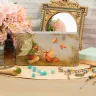 “Fairy and Foxes” Leather Zipper Pouch