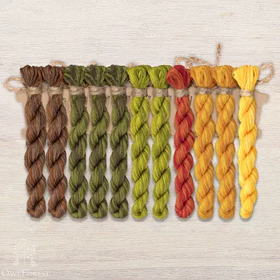 Set of OwlForest Hand-Dyed Threads for the “Underwater World” Chart (DMC)