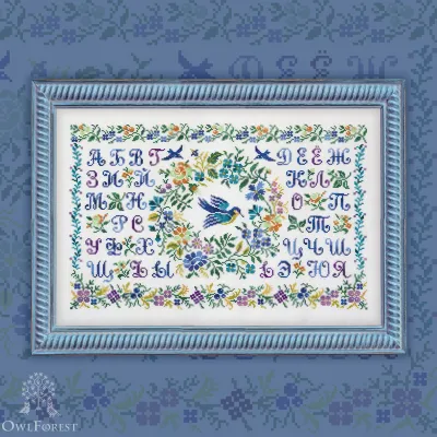 Printed embroidery chart “Spring Alphabet” Russian Letters