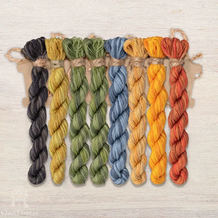 Set of OwlForest Hand-Dyed Threads for the “Zmey Gorynych” Chart (DMC)