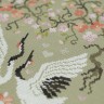 Printed embroidery chart “Peach Cranes”