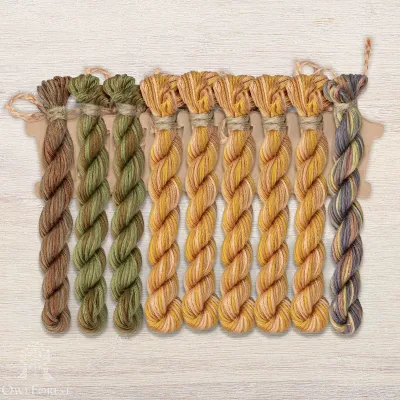 Set of OwlForest Hand-Dyed Threads for the “At the End of Summer” Chart (Thread Trade n.a. Kirov)