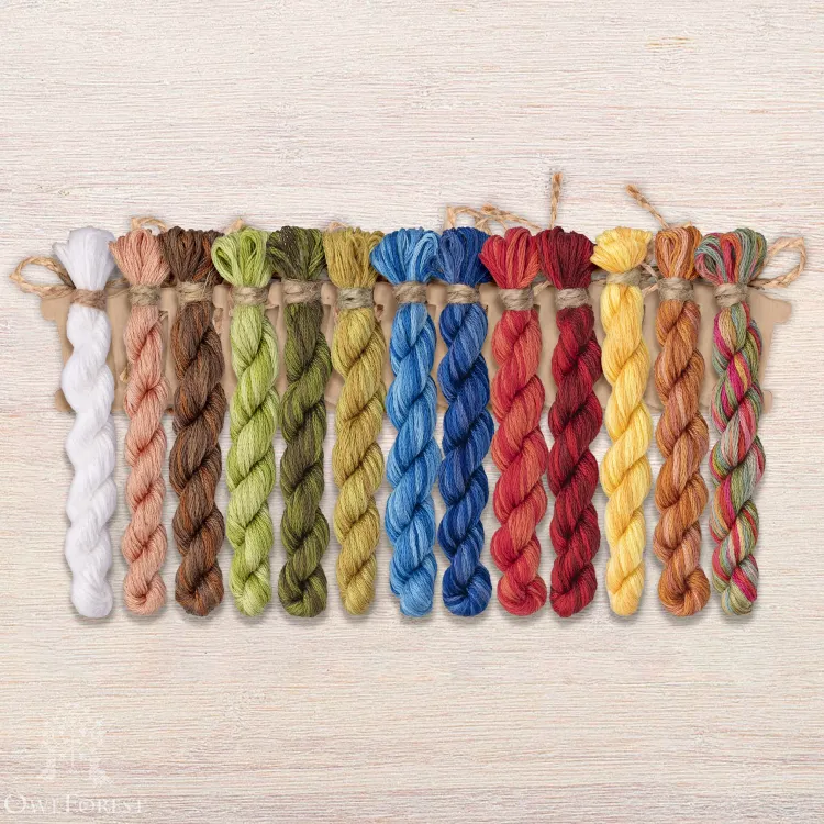 Set of OwlForest HandDyed Threads for the “Dining Negotiant” or