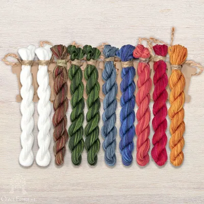 Set of OwlForest Hand-Dyed Threads for the “Christmas Tree” Chart (Thread Trade n.a. Kirov)