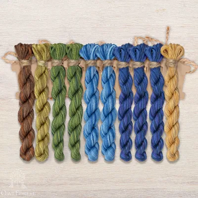 Set of OwlForest Hand-Dyed Threads for the “Cornflower Summer” Chart (DMC)