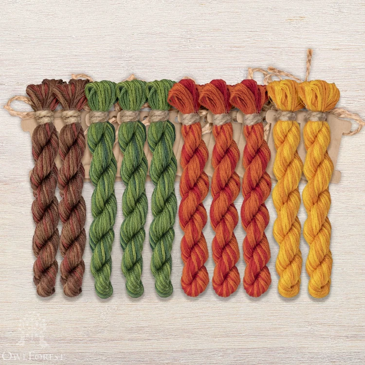 Set of OwlForest Hand-Dyed Threads for the “Where a Fairy Tale Begins” (DMC) 