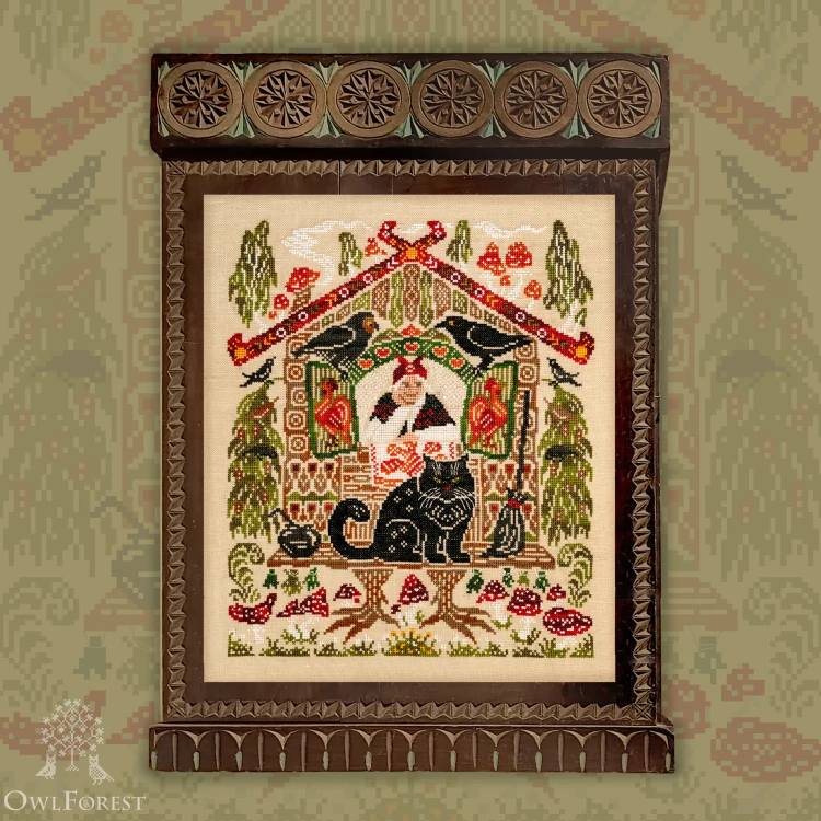 Printed Embroidery chart “Yaga's Cat”
