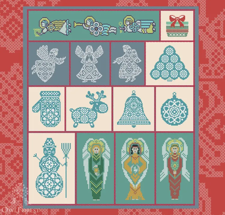 Free embroidery digital charts “Christmas Mood”
