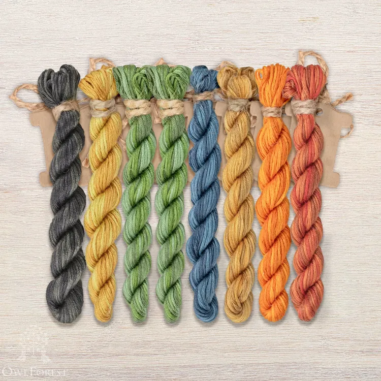 Set of OwlForest Hand-Dyed Threads for the “Zmey Gorynych” Chart (Thread Trade n.a. Kirov)