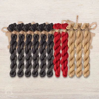 Set of OwlForest Hand-Dyed Threads for the “At the Railway Station” Chart (Thread Trade n.a. Kirov)
