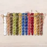 Set of OwlForest Hand-Dyed Threads for the “Dining Negotiant” or “Russian Lunchtime” Chart (Thread Trade n.a. Kirov)