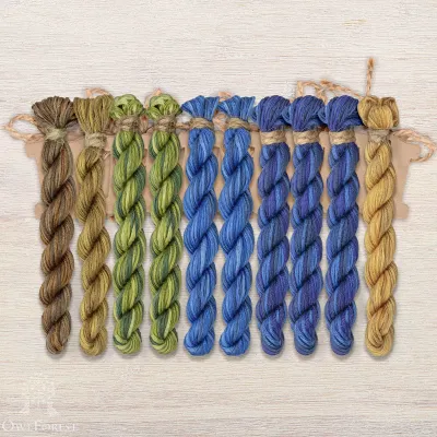 Set of OwlForest Hand-Dyed Threads for the “Cornflower Summer” Chart (Thread Trade n.a. Kirov)