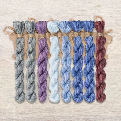 Set of OwlForest Hand-Dyed Threads for the “Owl Serenade” Chart (DMC)