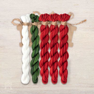 Set of OwlForest Hand-Dyed Threads for the “Silver Hoof. Christmas” Chart (Thread Trade n.a. Kirov)