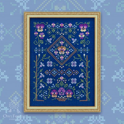 Digital embroidery chart “Pansies”