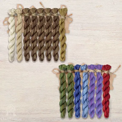 Set of OwlForest Hand-Dyed Threads for the “Yaga” Chart (Thread Trade n.a. Kirov)