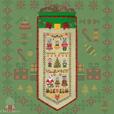 Digital embroidery chart “Christmas Rabbits”